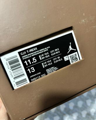 JORDAN CJ1 T-REXX X TRAVIS SCOTT "GREEN SPARK"