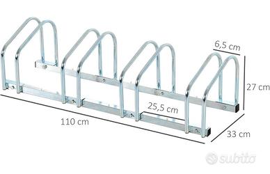 Portabici HOMCOM per 4 Biciclette - Nuovo