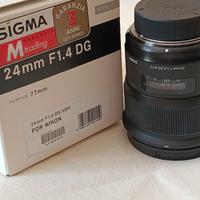 obiettivo Sigma Art 24 mm f 1,4 DG attacco Nikon, 
