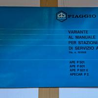 Variante Manuale Servizio Piaggio APE 501 601