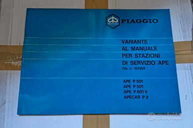 Variante Manuale Servizio Piaggio APE 501 601