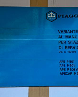 Variante Manuale Servizio Piaggio APE 501 601