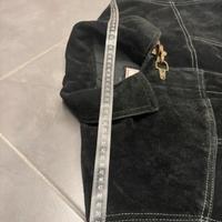 Giacca da pompiere in pelle scamosciata nera