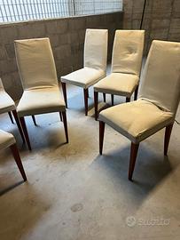 6 sedie in legno di ciliegio da rifoderare