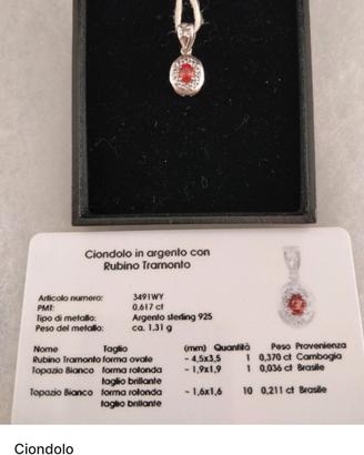 Ciondolo con rubino