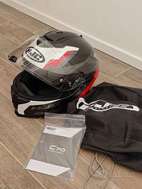 Casco integrale hjc c70 silon mc1 (nero/rosso)