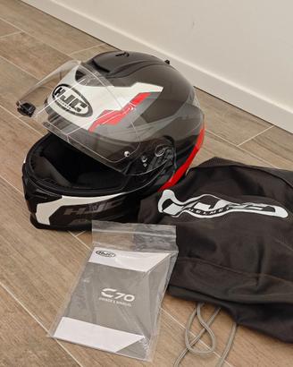 Casco integrale hjc c70 silon mc1 (nero/rosso)