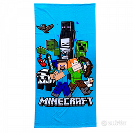 TELO MARE MINECRAFT PER BAMBINI IN MICROFIBRA