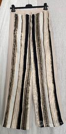 Pantalone beige con intarsi simili alla seta tg 42