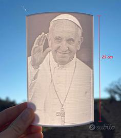 Papa Francesco Litofania Religiosa, Versione 25 cm