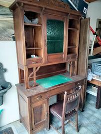 scrivania libreria  legno massello 