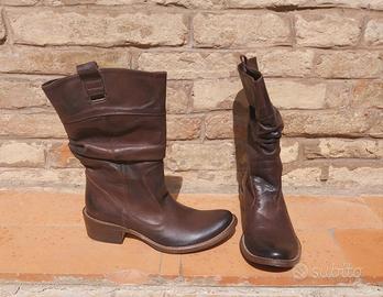 Stivale marrone successi in pelle - Made Italy 36