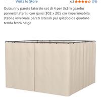 Tende laterali per gazebo 3x3