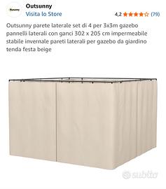 Tende laterali per gazebo 3x3
