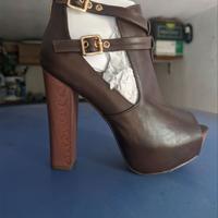 Stivaletti con Tacco Alto Marroni num. 39