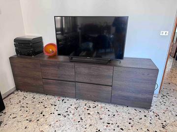 Madia moderna / mobile TV in legno scuro – 4 casse
