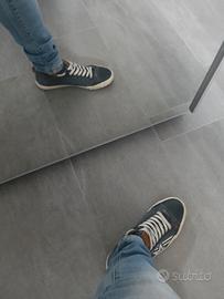 sneakers basse in tela U.s. army denim