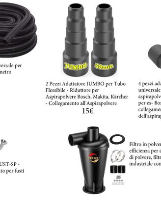 Set aspirazione per trucioli