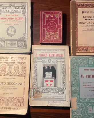 Lotto libri Cellini Petrarca Machiavelli Cammelli