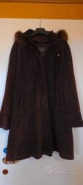 Cappotto in camoscio marrone