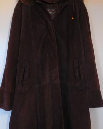 Cappotto in camoscio marrone