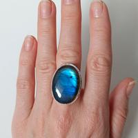 Anello labradorite e argento 925