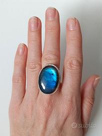 Anello labradorite e argento 925