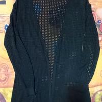 Cardigan donna maglia traforata aperta