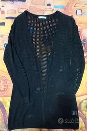 Cardigan donna maglia traforata aperta