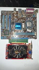 scheda madre +2x2gb ram,cpu, e scheda video asus