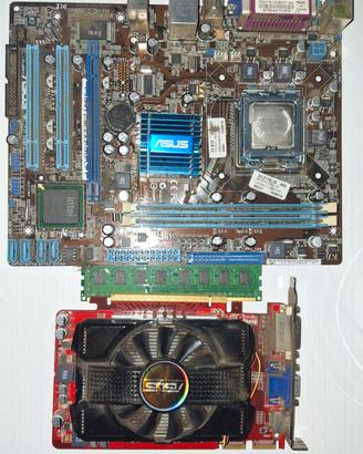 scheda madre +2x2gb ram,cpu, e scheda video asus