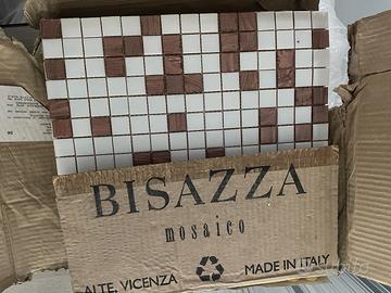 BISAZZA piastrellie mosaico colore bianco e rame