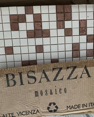 BISAZZA piastrellie mosaico colore bianco e rame