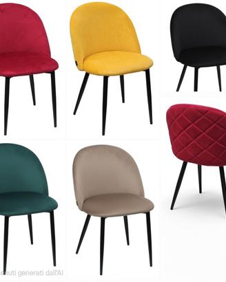 sedia velvet gambi neri arredo locali