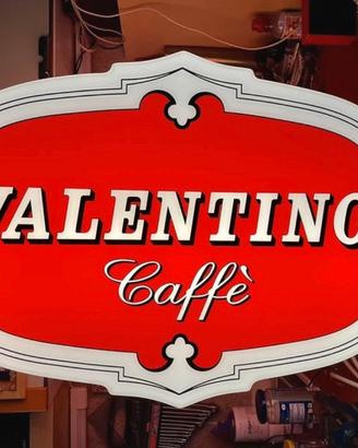 Insegna luminosa Vintage“Valentino Caffe” bifaccia