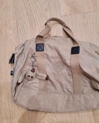 Borsa Beige Kipling con scimmietta