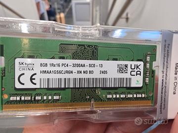 Memoria RAM DDR4 8GB SODIMM  3200Mhz 