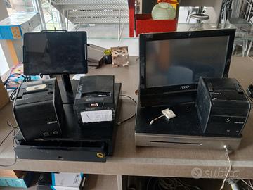 2 registratore cassa con 2 monitor per gestionale