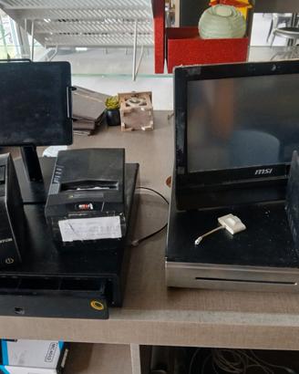 2 registratore cassa con 2 monitor per gestionale