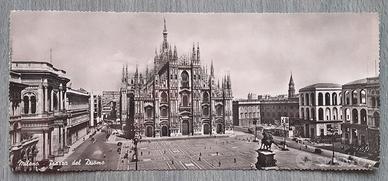 Cartolina Piazza Duomo Milano 20.5cm Enorme 1957