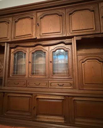 Parete attrezzata in legno massello stile tedesco