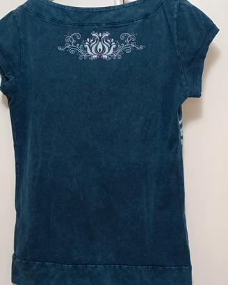 t-shirt Dolce e Gabbana, blu, cotone  XL piccola 