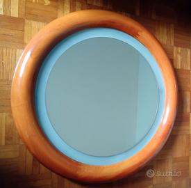 Specchio bagno, cornice legno massello