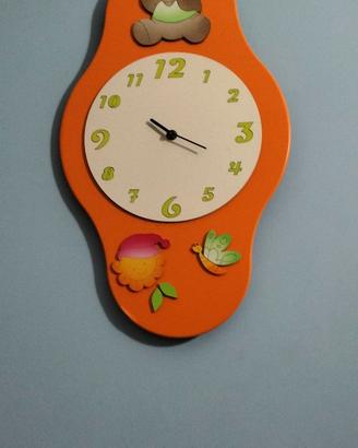 orologio cameretta in legno