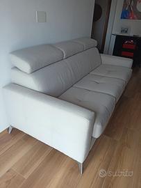 Divano 3 posti artigianale – grigio/beige, poggiat
