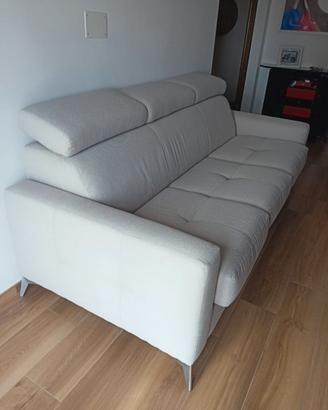 Divano 3 posti artigianale – grigio/beige, poggiat