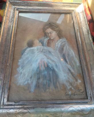 Maternità Giorgio giannotti olio su tela 