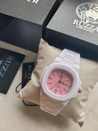 Orologio Ruzza Watch Bubble Gum Rosa Bianco nuovo