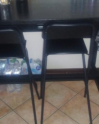 tavolo alto bar ikea + 2sedie alte pieghevoli