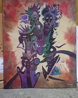 quadro batik su tela